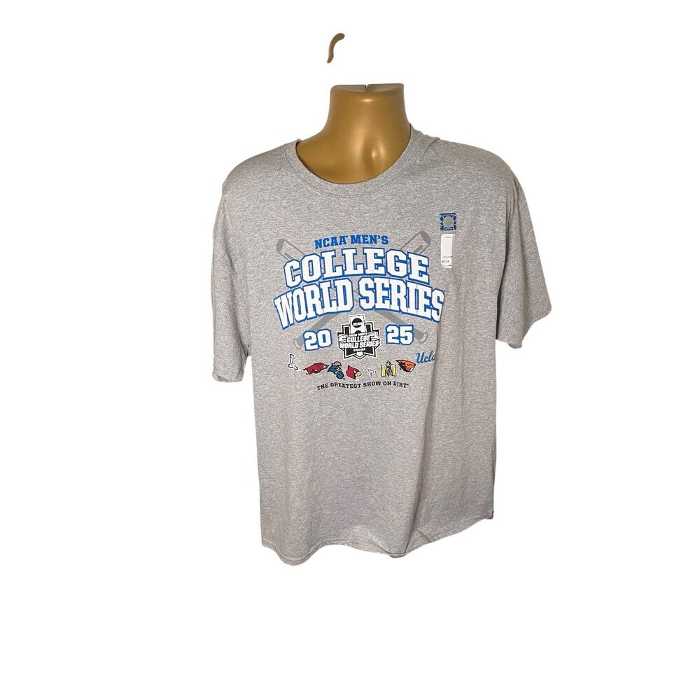 Champion NCAA Men’s College World Series 2025 Graphic T Shirt Gray XL NWT
